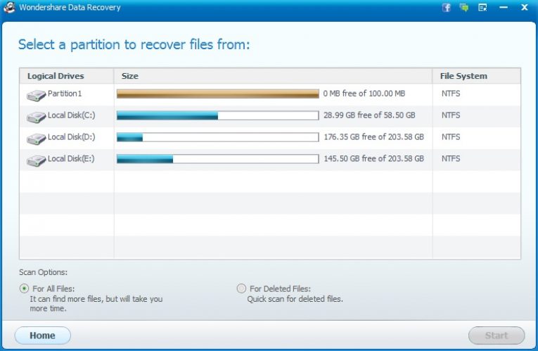 Wondershare Data Recovery Raw Recovery