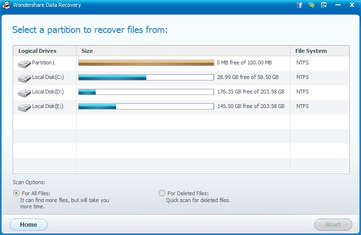 Wondershare Data Recovery Raw Recovery