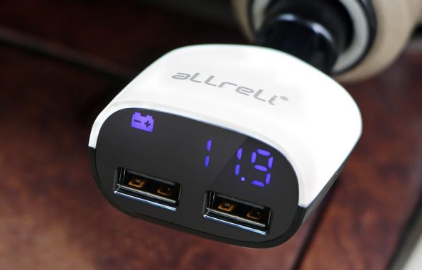 aLLreLi Dual Port 34A 17W USB Car Charger and Magnetic Car CellPhone Mounts Holder
