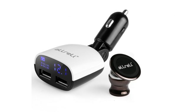 aLLreLi Dual Port 34A 17W USB Car Charger and Magnetic Car CellPhone Mounts Holder Review