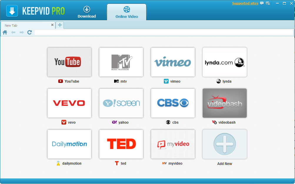 Built-in Browser to Browse and Steam Videos online in KeepVid Pro Built-in Browser to Browse and Steam Videos online in KeepVid Pro