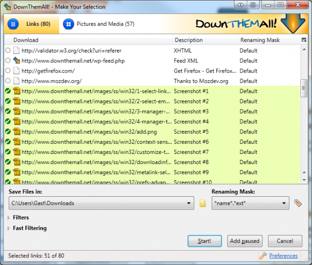 DownThemAll