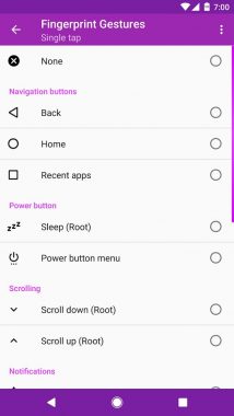 Fingerprint Gestures List