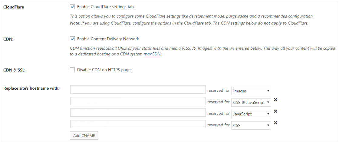 WP Rocket Enabled CDN and Cloudflare