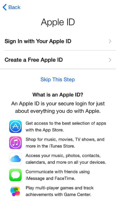 Create or Enter Your Apple ID
