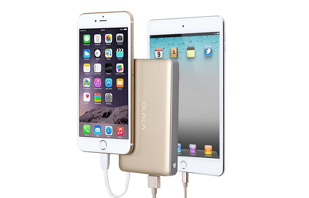 OLALA 7500mAh Slide Power Bank Devices Connected