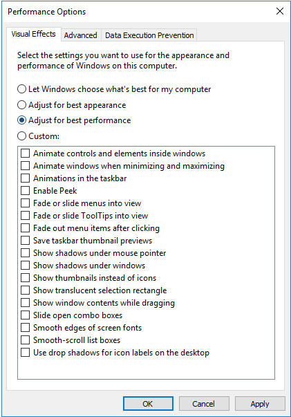 Optimize System Settings