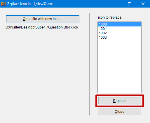 Resource Hacker to Replace Icon in Windows