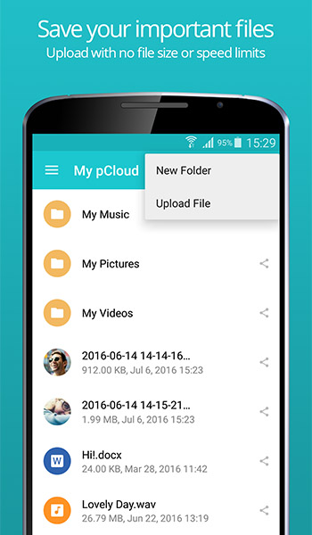 pCloud Save Important Files