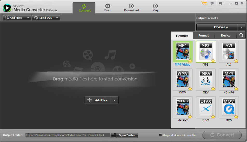 iSkysoft iMedia Converter Video Formats