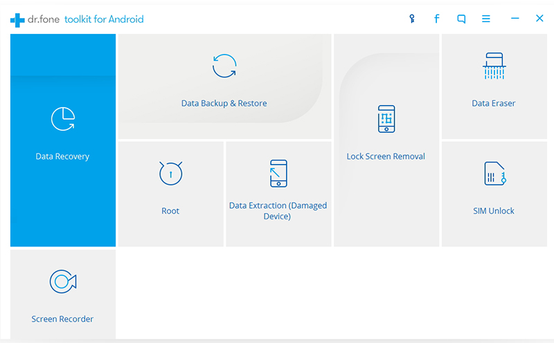 Dr.fone toolkit for Android Interface