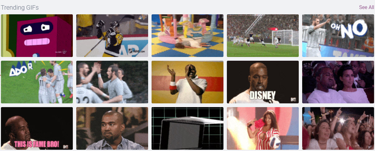 Thousands of GIF support