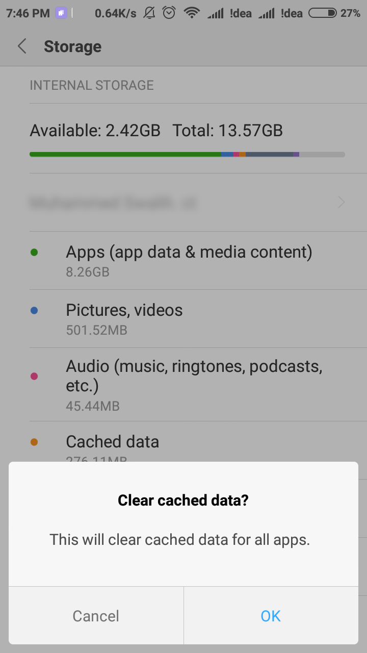 Clear Cached Data