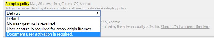 Disable Video Autoplay on Google Chrome