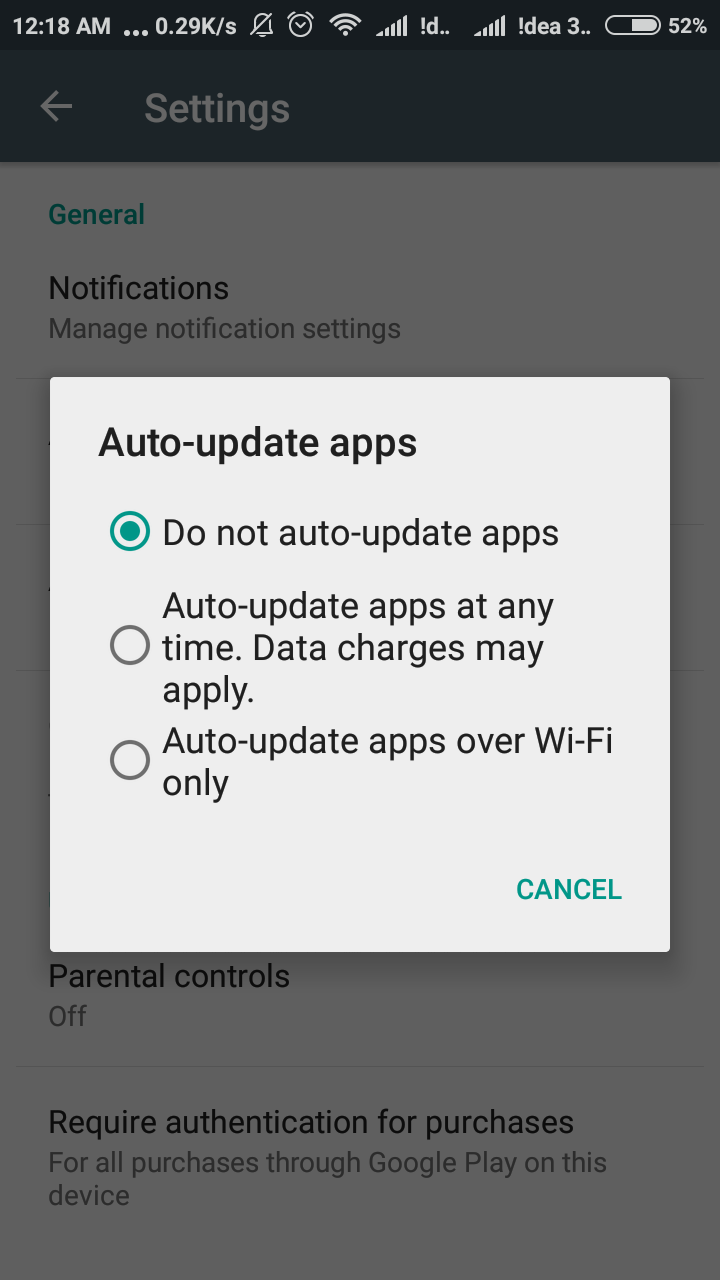 Do not Auto-Update Apps
