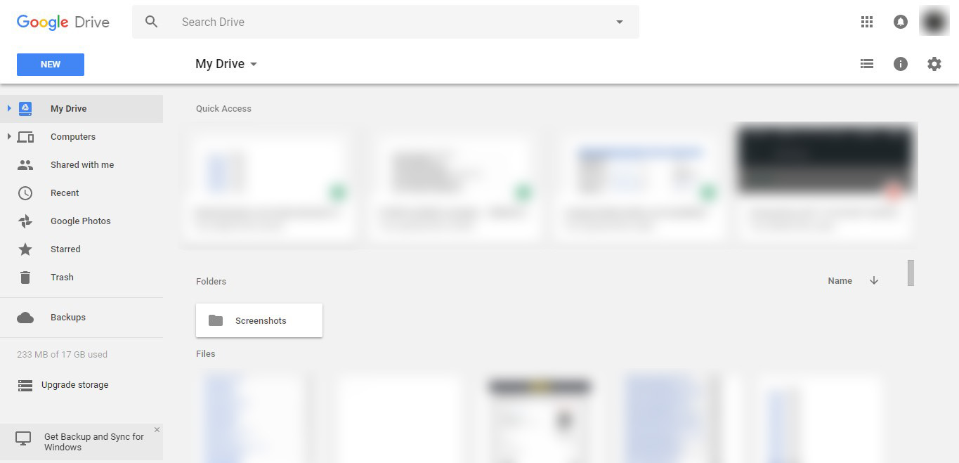 Google Drive Dashboard