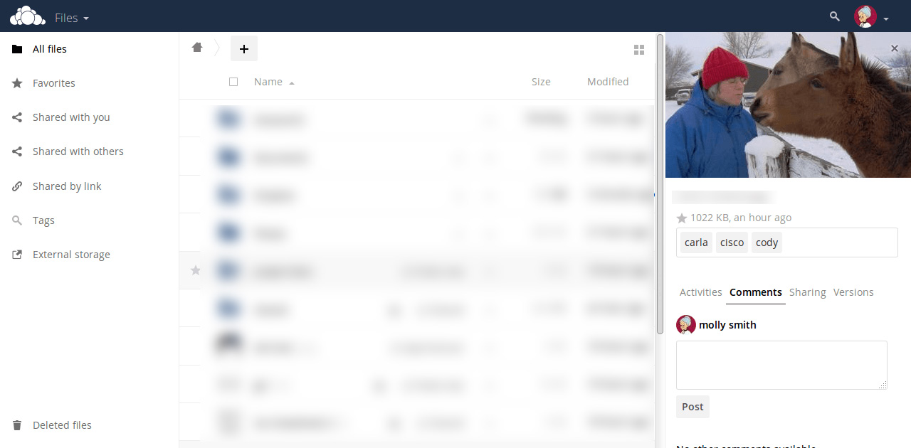 OwnCloud Dashboard