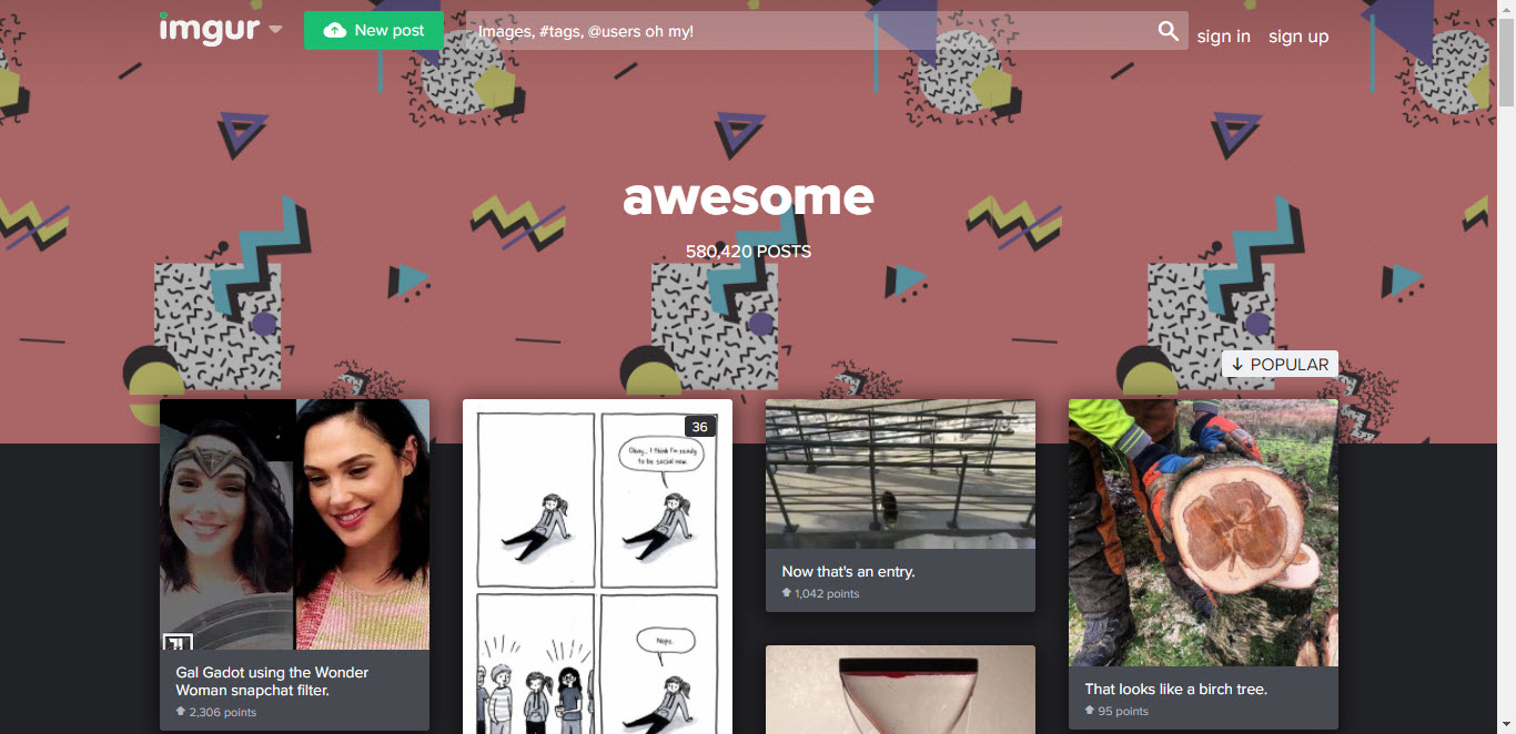 Imgur Interface