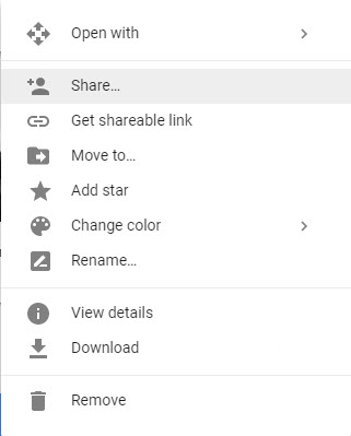 Right Click on the Folder and Choose Share