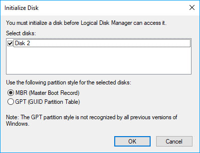 Initialize Disk