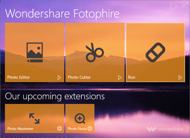 Wondershare Fotophire User Interface