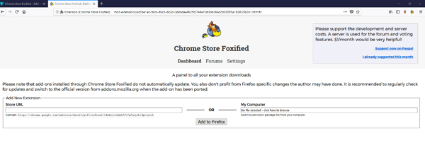Chrome Store Foxified Dashboard