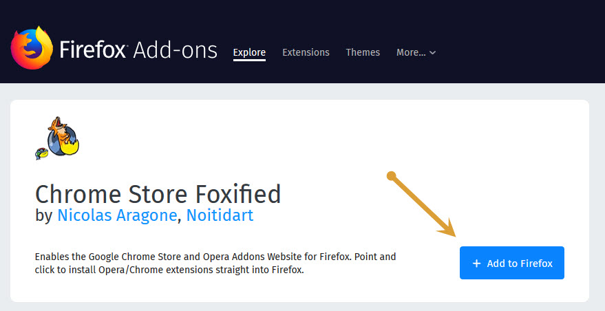 Chrome Store Foxified
