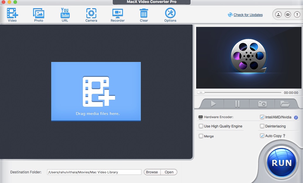 MacX Video Converter Pro User Interface