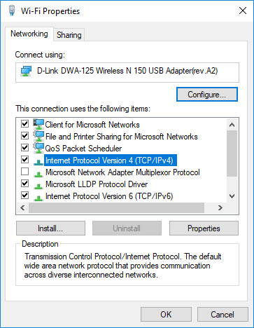 DNS_Probe_Finished_no_internet IP4 Settings