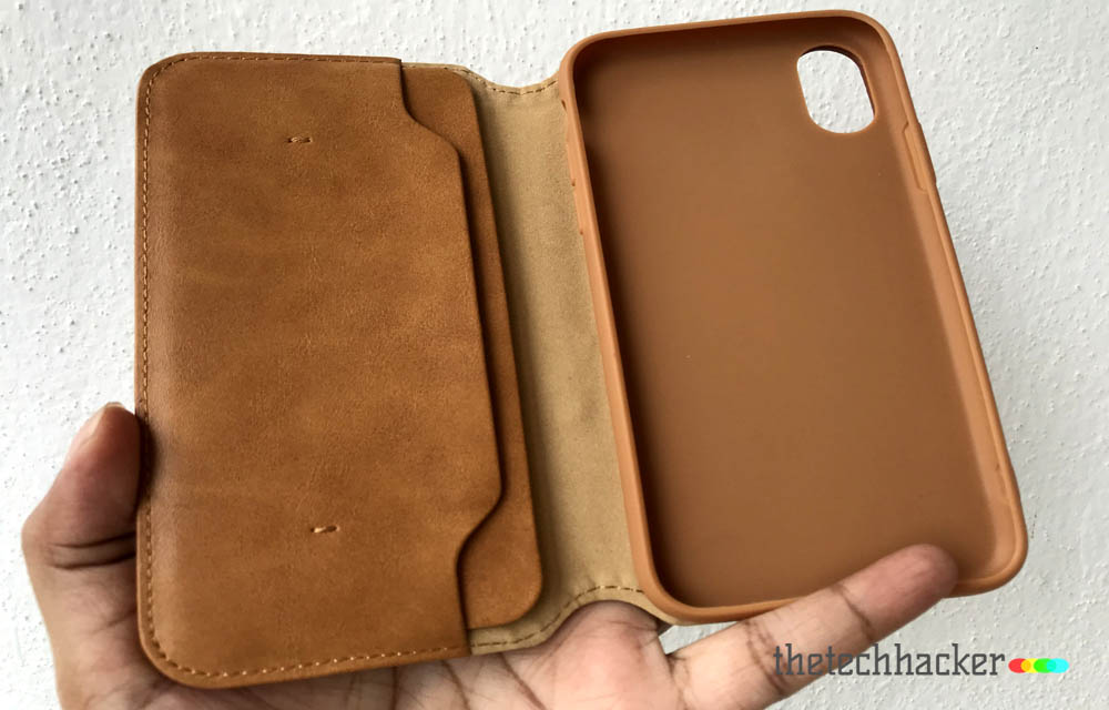 Jisoncase Microfiber Leather Wallet Case for Apple iPhone X Design