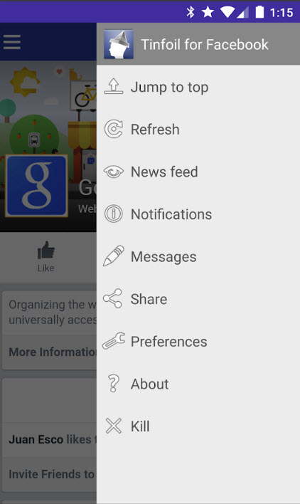 Tinfoil for Facebook