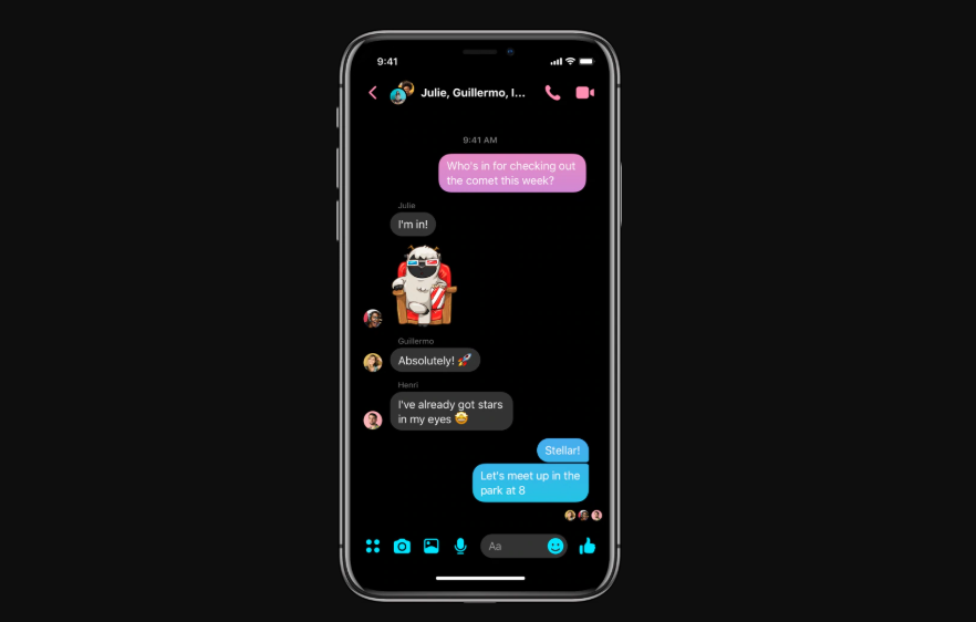 Facebook messenger dar mode version