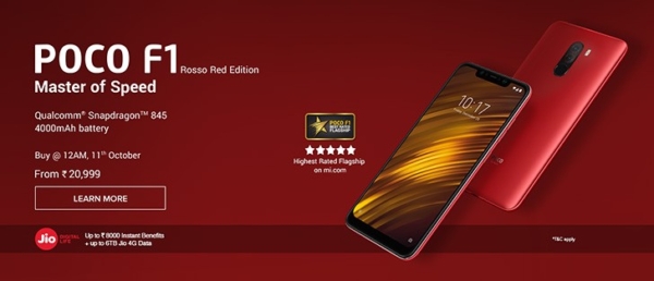 Rosso Red Poco F1 Goes On Sale In India On October 11th