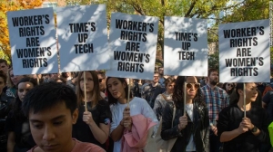 Googlers protesting against the company