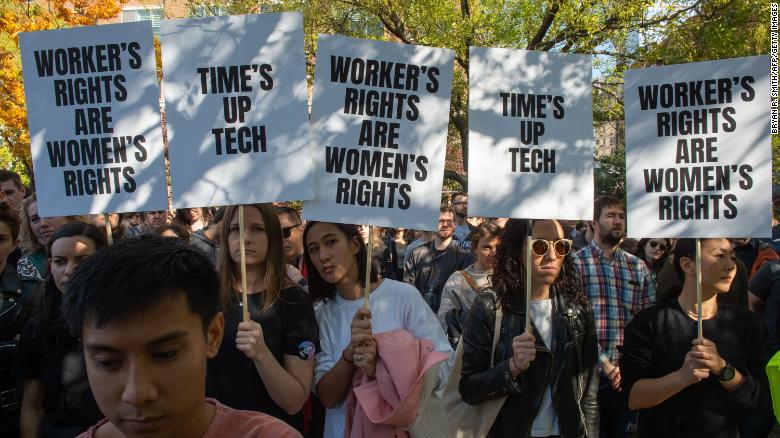 Googlers protesting against the company