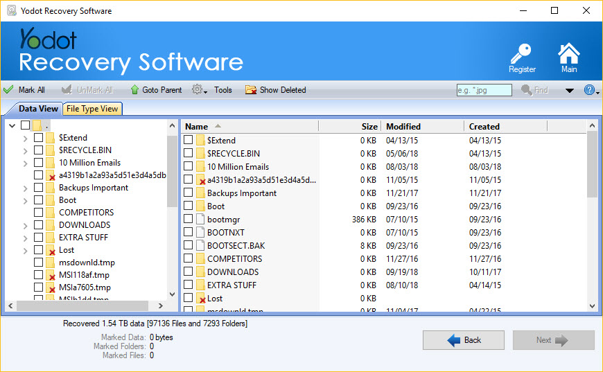 Yodot Recovery Software User Interface