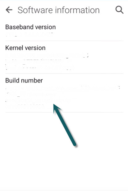 Android Build Number