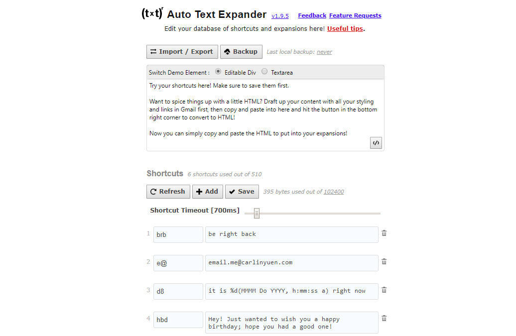 Auto Text Expander