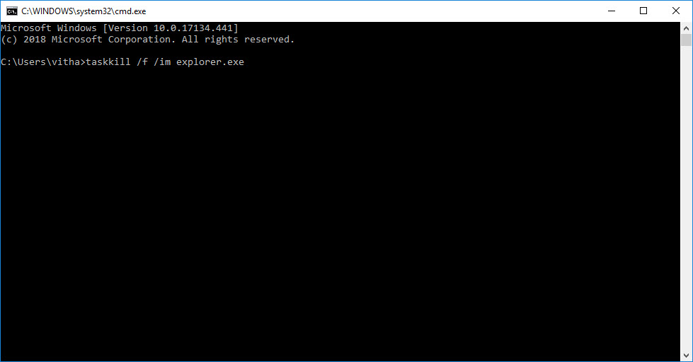 Restarting Explorer in Command Prompt