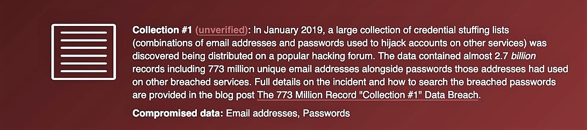screenshot of hacked email address