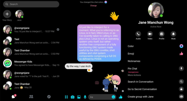 Facebook Messenger Dark Mode