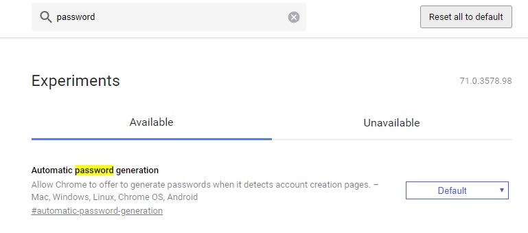 Automatic Password Generation