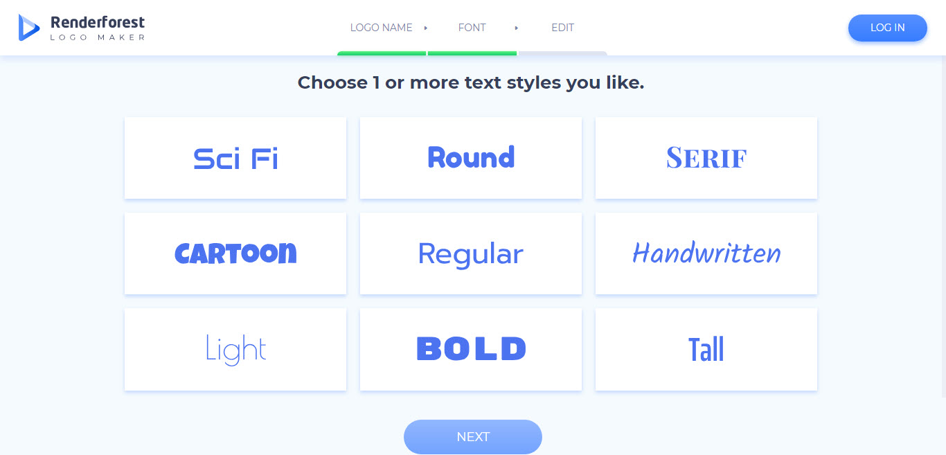 Choose font Renderforest online Logo maker