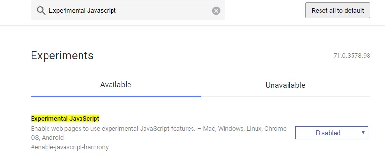 Experimental JavaScript