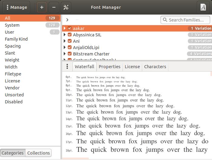 Font Manager on Ubuntu