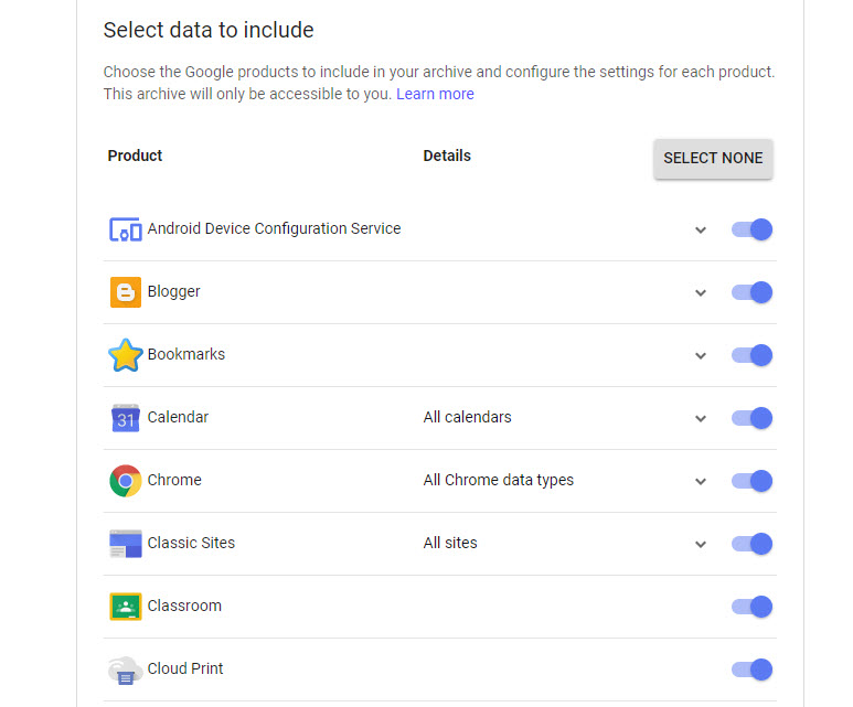 Google Takeout