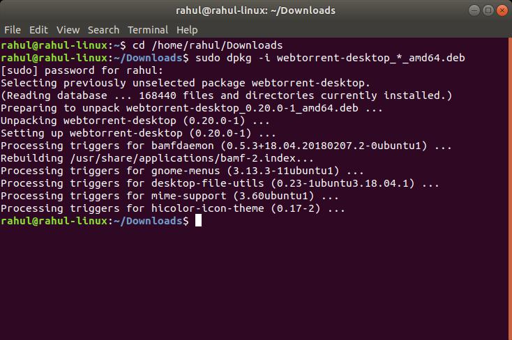 Installing WebTorrent on Linux