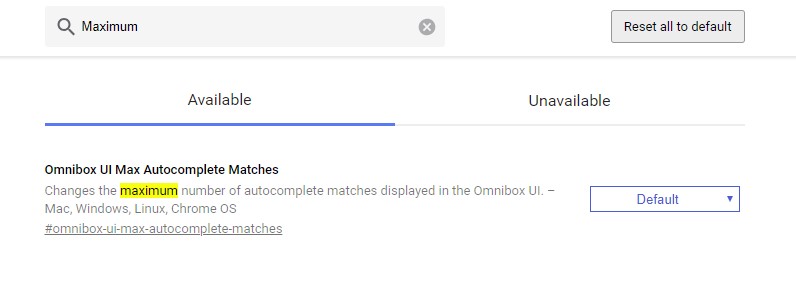 Omnibox UI Max Autocomplete Matches