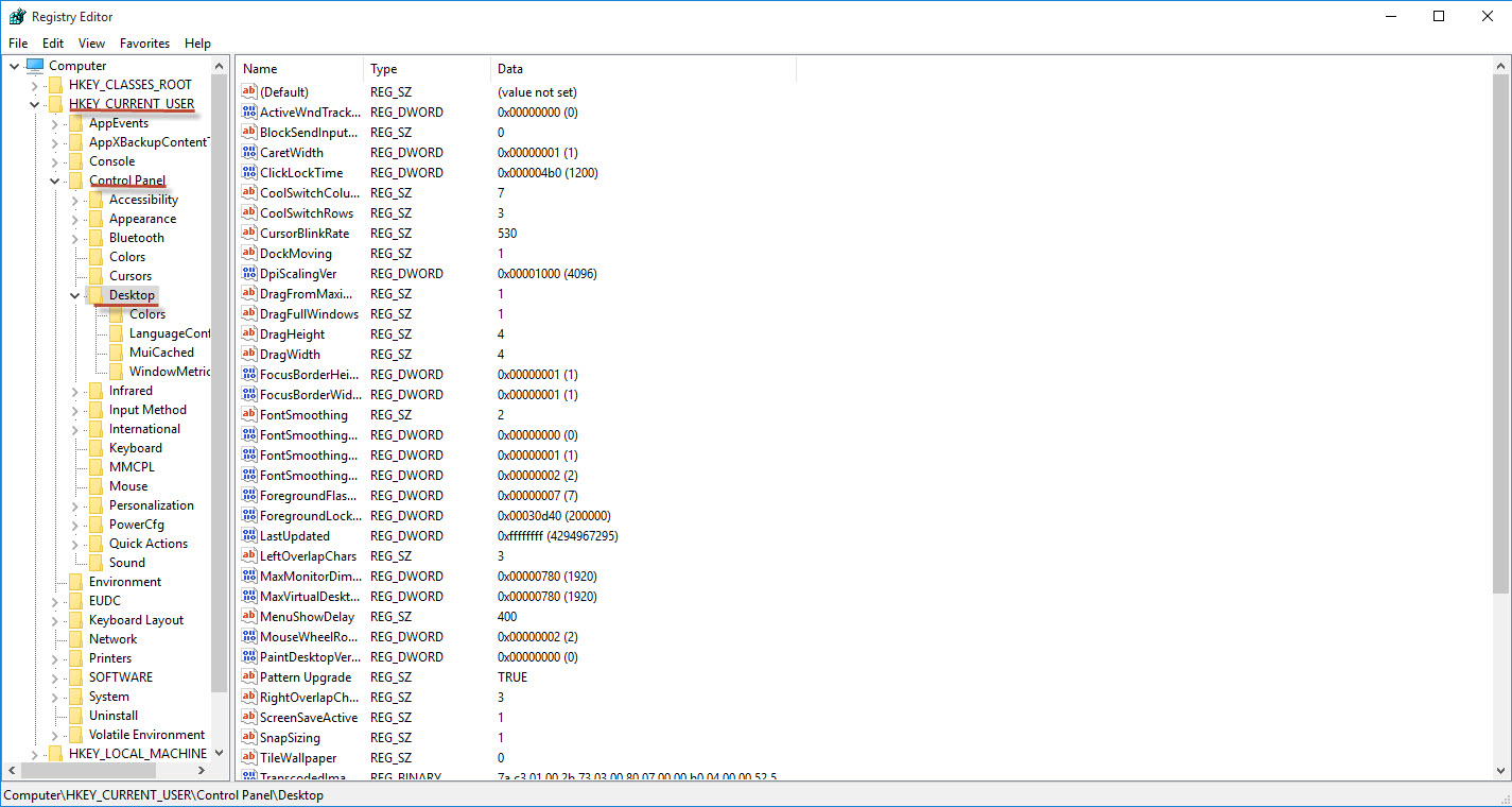 Regestry Editor creating a New String Value