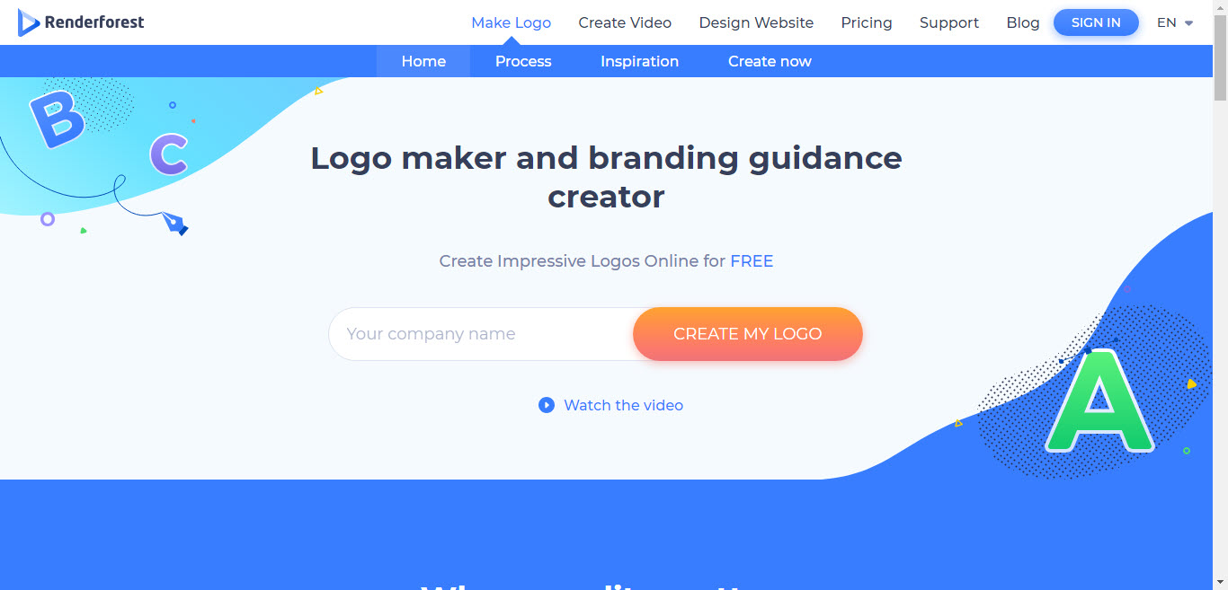 Renderforest Logo Maker Interface